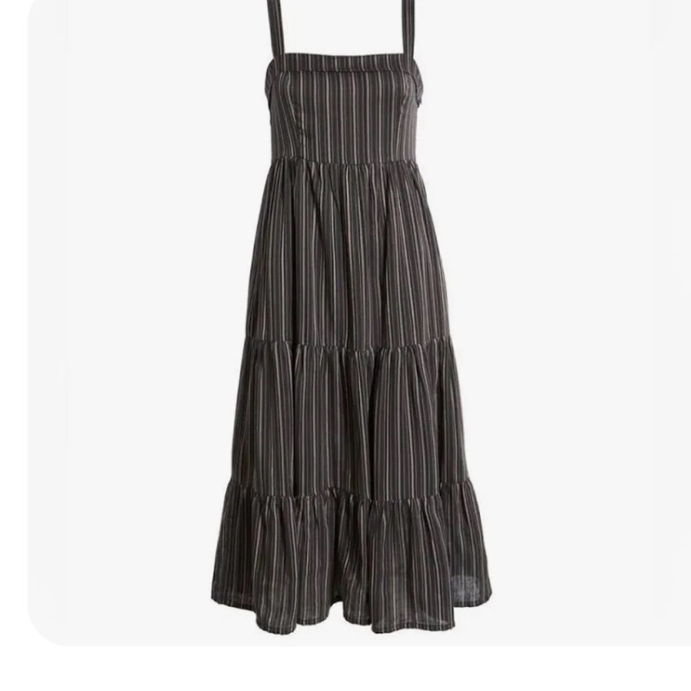 PAIGE Santibel Stripe Tiered Midi Dress